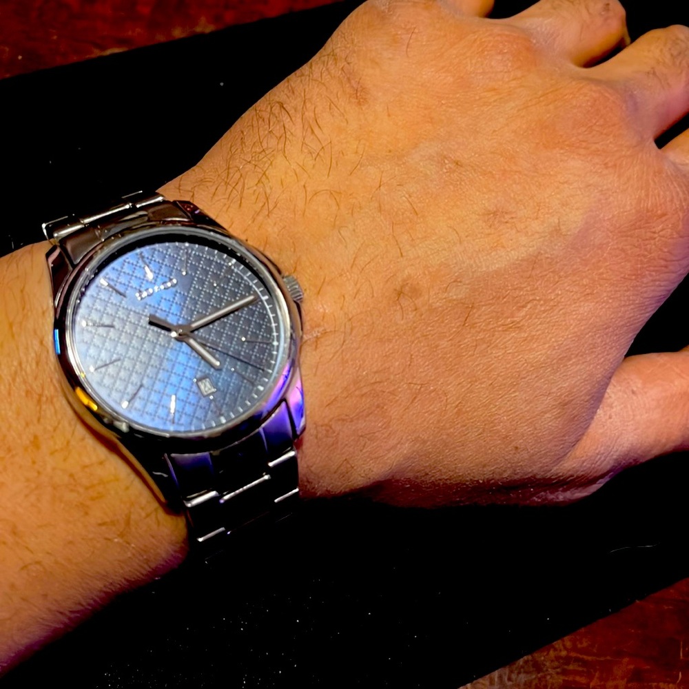 So&Co New York luxury blue face watch